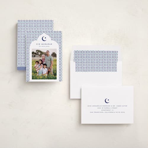 This is a night eid cards with standard by Brooke Chandler called eid tile printing on recycled smooth signature in standard