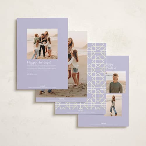 This is a periwinkle eid cards with standard by Inkblot Design called festive shapes printing on recycled smooth signature in standard