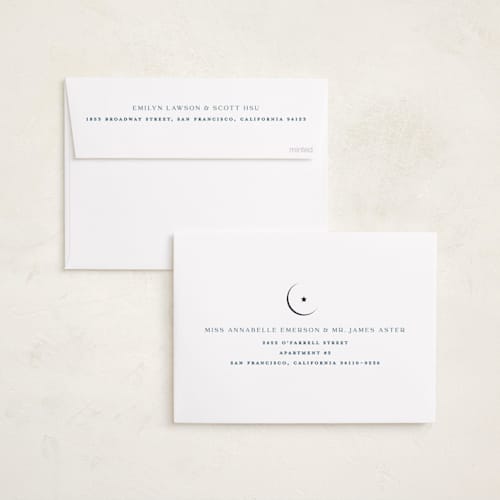 This is a night eid cards with standard by Pati Cascino called eid moon printing on recycled smooth signature in standard