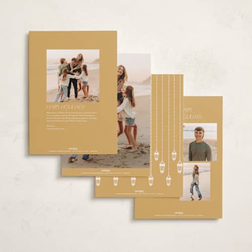 This is a mustard eid cards with standard by Creo Study called lantern chic printing on recycled smooth signature in standard