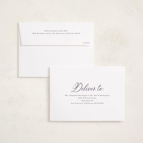 This is a plum eid cards with standard by Morgan Kendall called regal printing on recycled smooth signature in standard