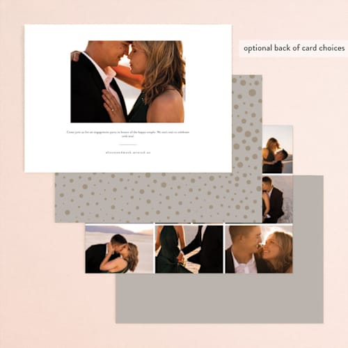 This is a buttercream engagement party invitations with foil pressed by Lisa Assenmacher called let's raise a glass printing on signature in standard