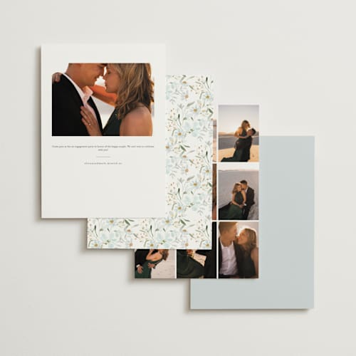 This is a sky engagement party invitations with foil pressed by Itsy Belle Studio called garden engagement printing on signature in standard