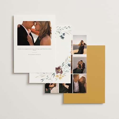 This is a mimosa engagement party invitations with standard by Nicoletta Savod called romance printing on signature in standard