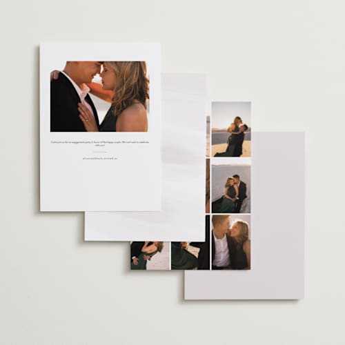 This is a ink engagement party invitations with standard by Nicoletta Savod called beloved printing on signature in standard
