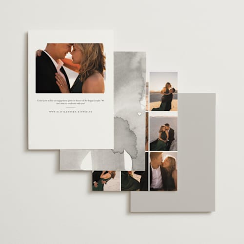 This is a cloud engagement party invitations with standard by Mansi Verma called sausalito printing on signature in standard