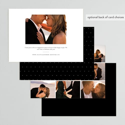This is a snow engagement party invitations with standard by Lori Wemple called engaged printing on signature in standard