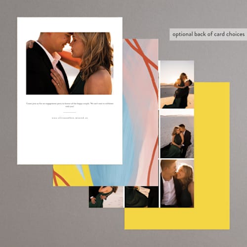 This is a fiesta engagement party invitations with standard by Corinne Malesic called cantina printing on signature in standard