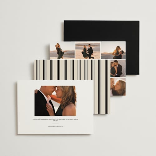 This is a buttercream engagement party invitations with standard by Robert and Stella called mr. & mrs. printing on signature in standard