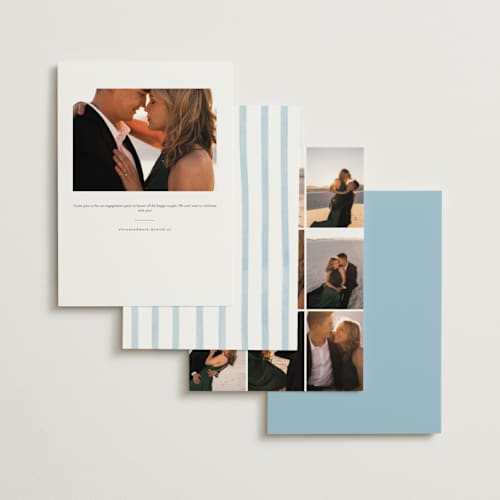 This is a sea engagement party invitations with standard by Elly called coastal printing on signature in standard