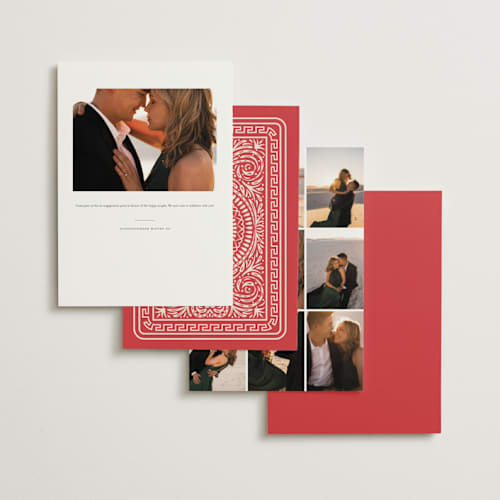 This is a hearts engagement party invitations with standard by Paper Sun Studio called lucky in love printing on signature in standard