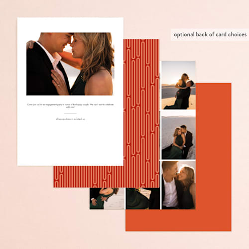 This is a mandarin engagement party invitations with standard by Lindsay Chedester called mandarin-uschia engagement printing on signature in standard