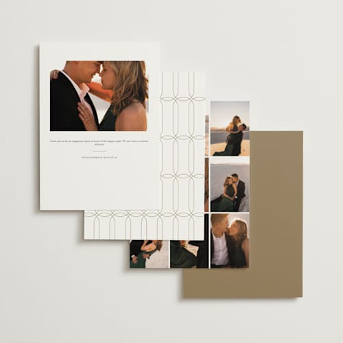 This is a cognac engagement party invitations with standard by Kristie Kern called poet printing on signature in standard