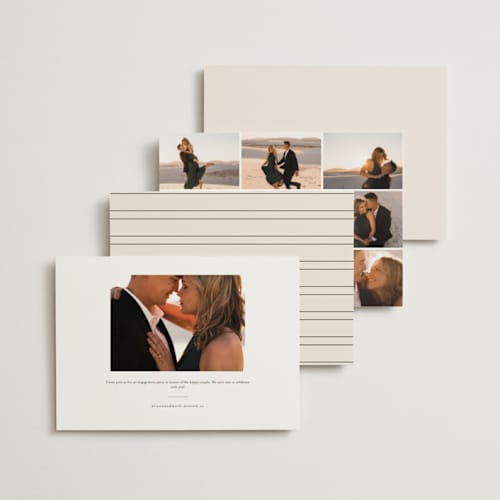 This is a dune engagement party invitations with standard by Christie Garcia called a toast printing on signature in standard