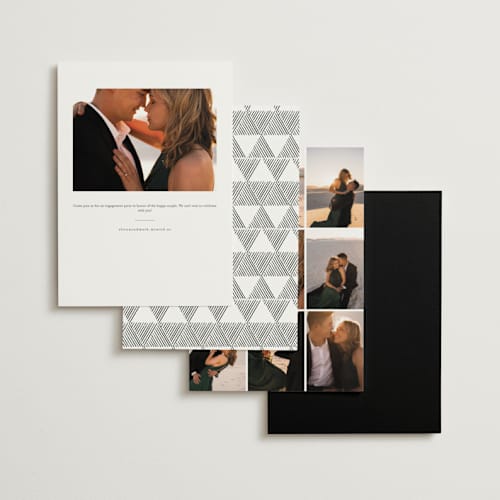 This is a snow engagement party invitations with standard by Owl and Toad called timeless printing on signature in standard