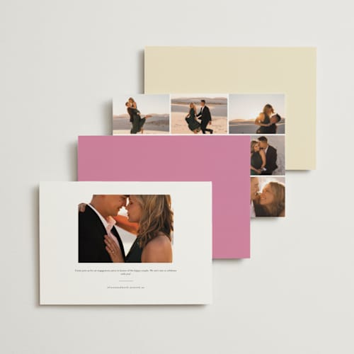 This is a verona engagement party invitations with standard by Stephanie Heinrich Godbout called cin cin printing on signature in standard