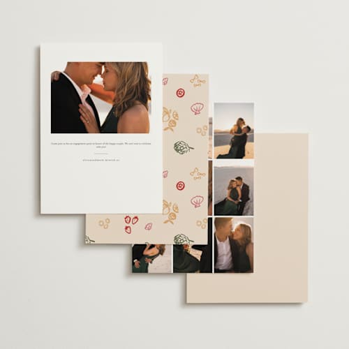 This is a cabernet engagement party invitations with standard by Jenna Holcomb called that's amore. printing on signature in standard
