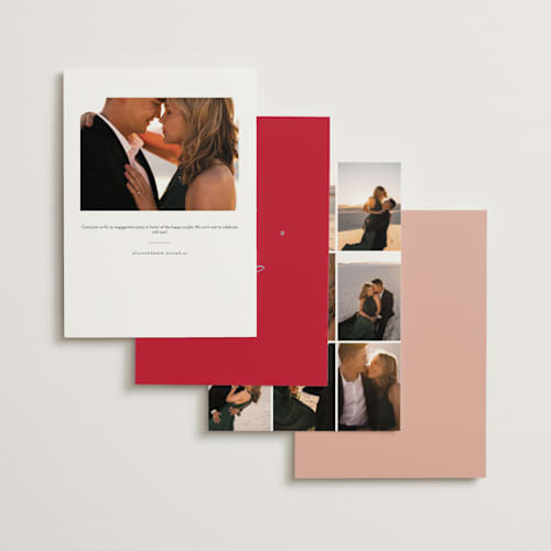 This is a petal engagement party invitations with standard by Ani Somi called cup of love printing on signature in standard