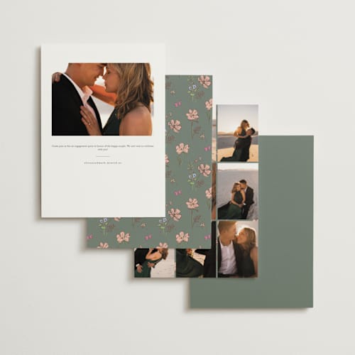 This is a carnation engagement party invitations with standard by Itsy Belle Studio called wildly in love printing on signature in standard