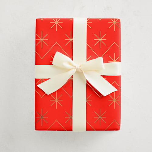 This is a peppermint wrapping paper by Roseanne Kenny called traditional red and gold in standard