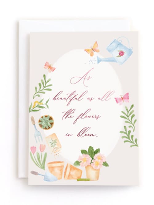 This is a garden tbd by frau brandt called let's grow in greeting cards
