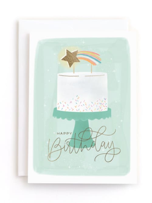 This is a pistachio tbd by Ashley Rosenbaum called birthday wishes in greeting cards