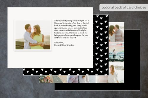 This is a rose gold wedding announcements with foil pressed by Annie Clark called aglow printing on recycled smooth signature in standard
