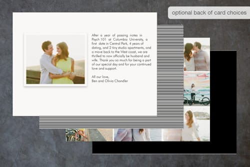This is a gold wedding announcements with foil pressed by kelli hall called bright border printing on recycled smooth signature in standard