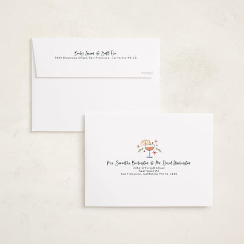 This is a forest holiday party invitations with foil pressed by Marie Bloch-Laine called holiday party printing on signature in standard