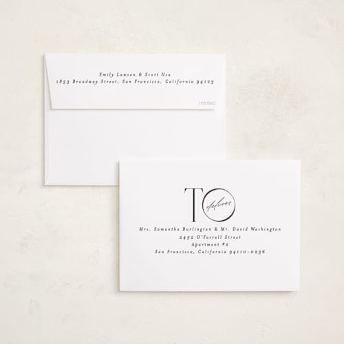 This is a ecru holiday party invitations with foil pressed by Creo Study called just a number printing on signature in standard