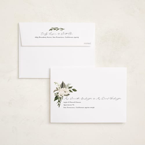This is a vanilla holiday party invitations with foil pressed by Susan Moyal called classic love printing on signature in standard