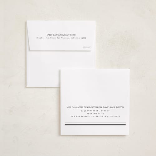 This is a charcoal holiday party invitations with foil pressed by Lucrecia Caporale called timeless charm printing on signature in standard