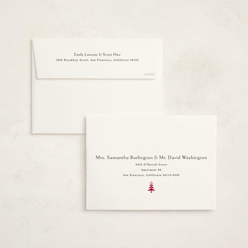 This is a poinsettia holiday party invitations with foil pressed by Amy Kross called edged printing on signature in standard