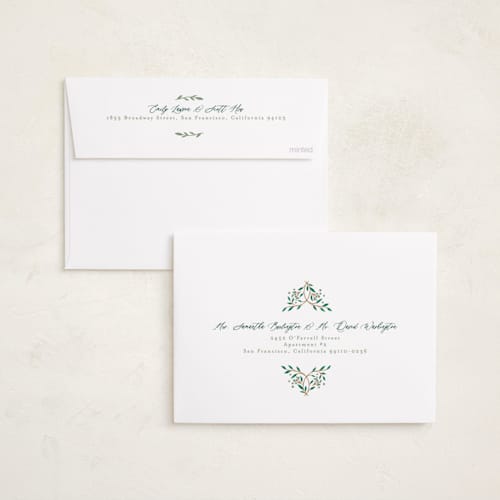 This is a evergreen holiday party invitations with foil pressed by Alethea and Ruth called illuminated storybook printing on signature in standard