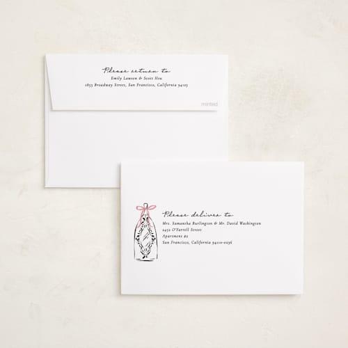 This is a petal holiday party invitations with foil pressed by Jackie Crawford called sparkling champagne tower printing on signature in standard
