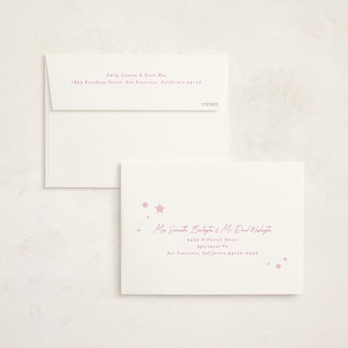 This is a candy holiday party invitations with foil pressed by Hudson meet Rose called cracking printing on signature in standard
