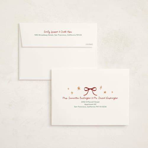 This is a cherry holiday party invitations with foil pressed by Elly called santa party printing on signature in standard