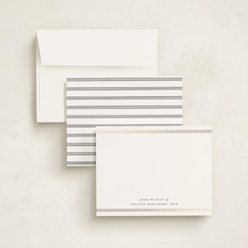 This is a sugar foil stamped stationery with foil pressed by Kristel called for professional printing on signature in 4.25x5.5