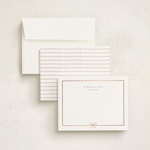 This is a diamond foil stamped stationery with foil pressed by chocomocacino called carina printing on signature in 4.25x5.5