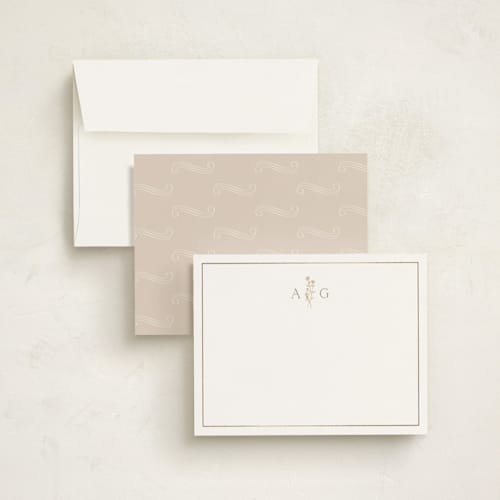 This is a chiffon foil stamped stationery with foil pressed by chocomocacino called kouignette printing on signature in 4.25x5.5