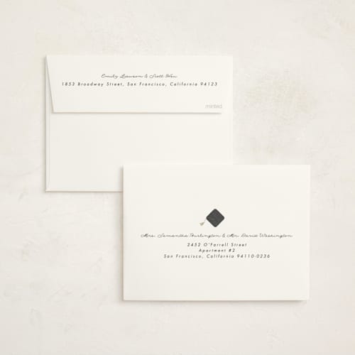 This is a smoke graduation invitations with foil pressed by Catherine Culvenor called shimmering tassel printing on signature in standard