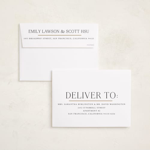 This is a cap and gown graduation invitations with foil pressed by Erin L. Wilson called double take printing on recycled smooth signature in standard