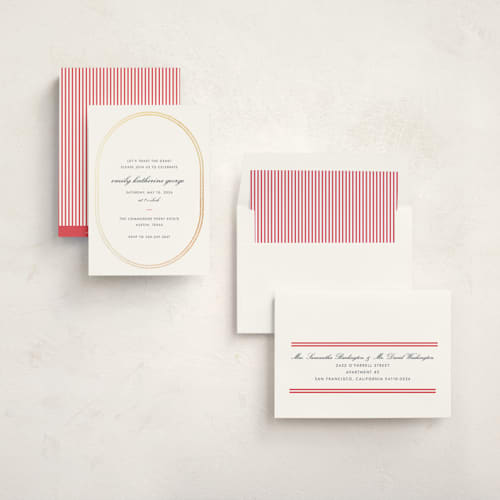 This is a cherry graduation invitations with foil pressed by Megan Davis called toast the grad printing on signature in standard