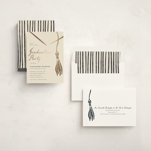 This is a ink graduation invitations with foil pressed by Jamie Alexander called inked printing on signature in standard