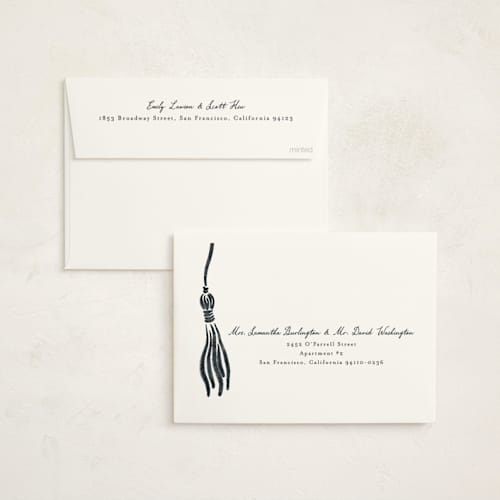 This is a ink graduation invitations with foil pressed by Jamie Alexander called inked printing on signature in standard