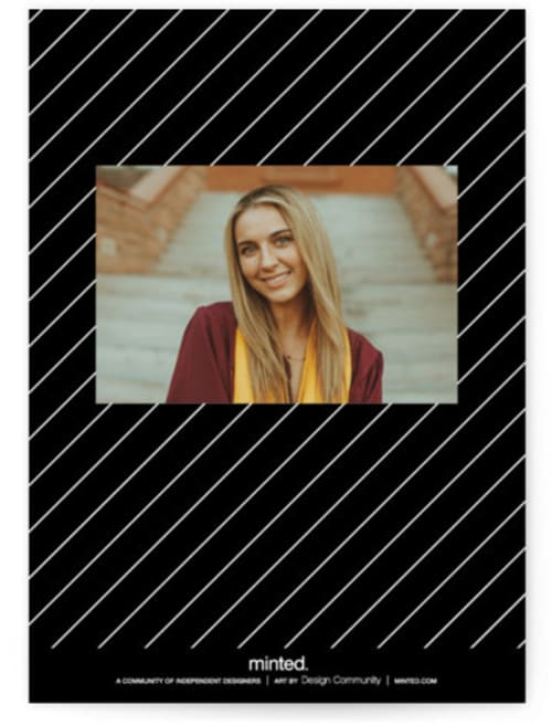 This is a licorice graduation announcements with foil pressed by Jessica Williams called scholarly surround printing on recycled smooth signature in petite