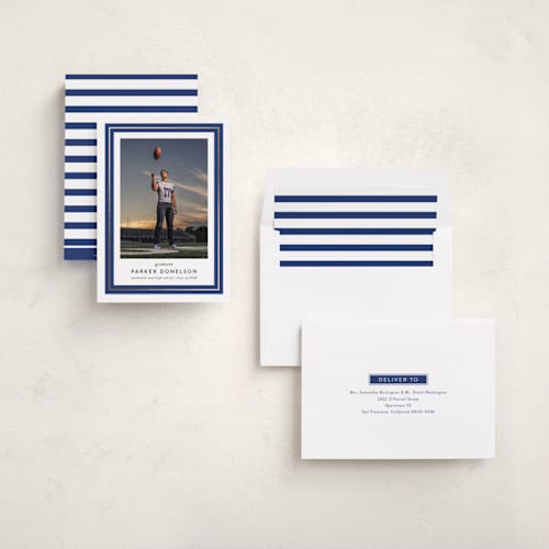 This is a blueberry graduation announcements with foil pressed by Jessica Williams called class tradition printing on recycled smooth signature in standard