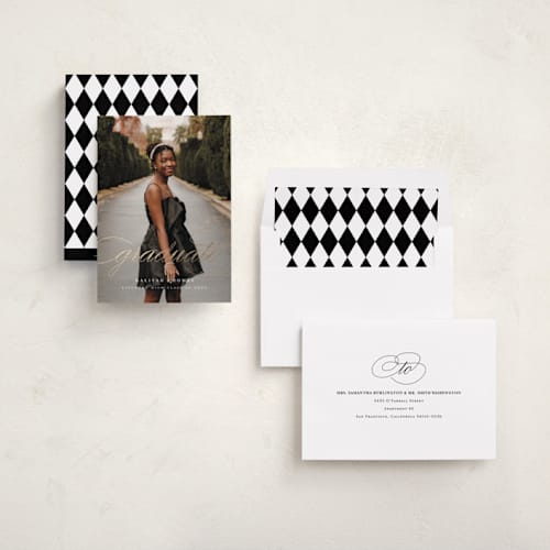 This is a classic graduation announcements with foil pressed by letterfix called sol printing on recycled smooth signature in standard
