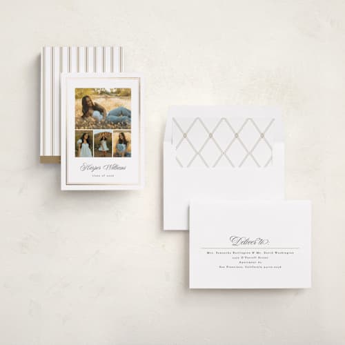 This is a snow graduation announcements with foil pressed by Erin L. Wilson called hampton house printing on recycled smooth signature in standard