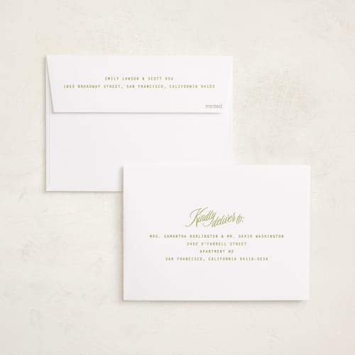This is a lime graduation announcements with foil pressed by JoAnn Jinks called grad vintage printing on recycled smooth signature in standard